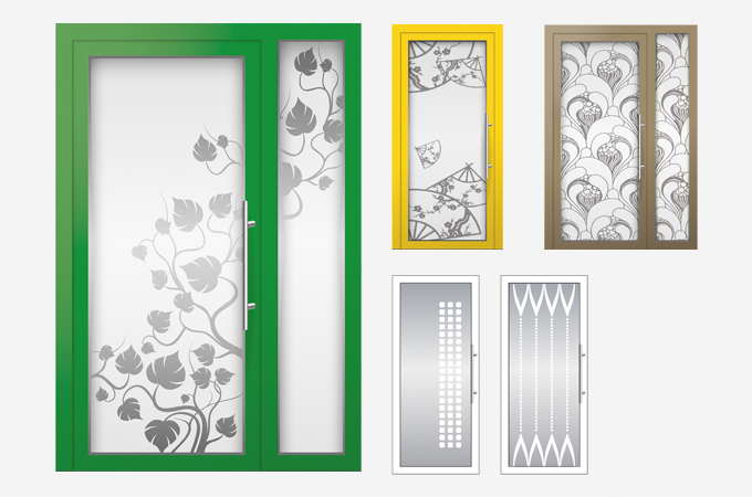 Декорирование стекла двери